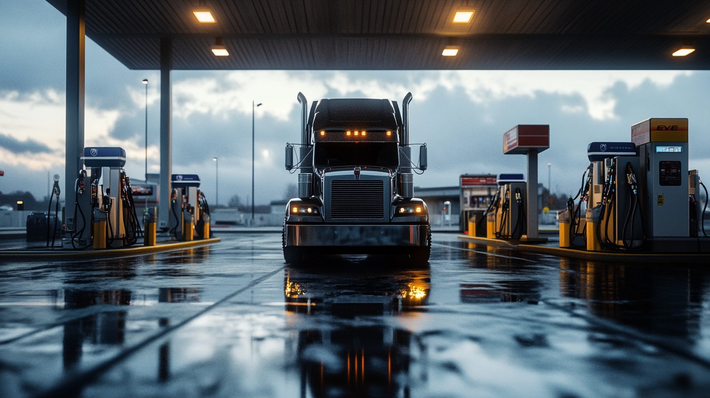 Truck at travel stop